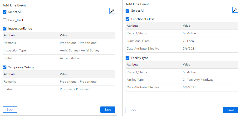 Existing events Existing events